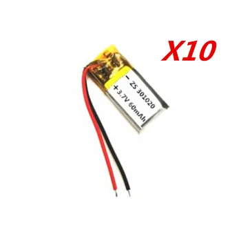 

10pcs 3.7V 60mAh 301020 Lithium Polymer Li-Po li ion Rechargeable Battery cells For Mp3 MP4 MP5 GPS bluetooth