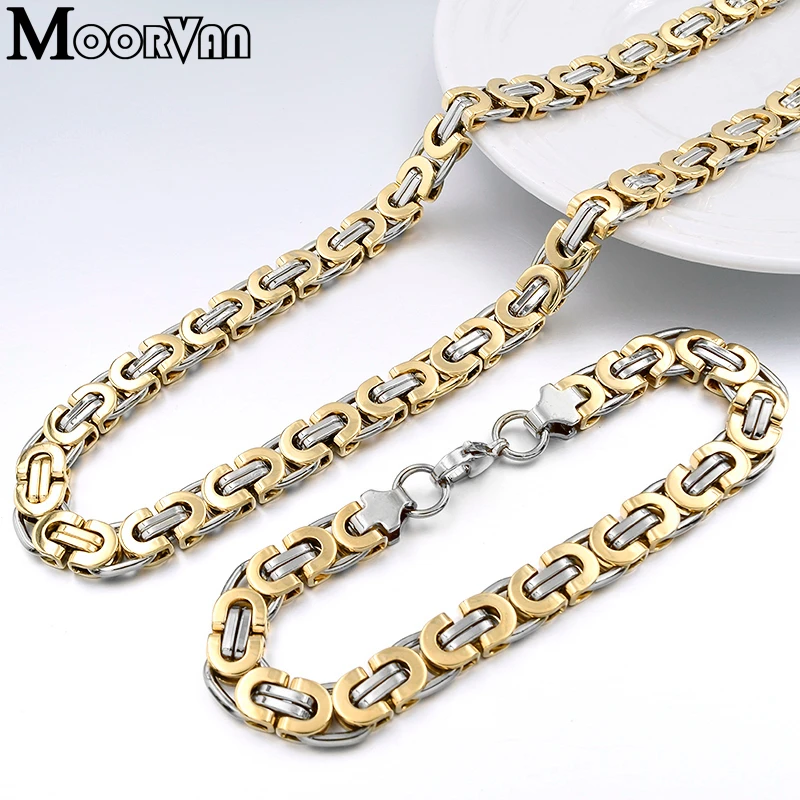 Ювелирный Комплект из колье и браслета нержавеющей стали|jewellery fashion|jewellery for