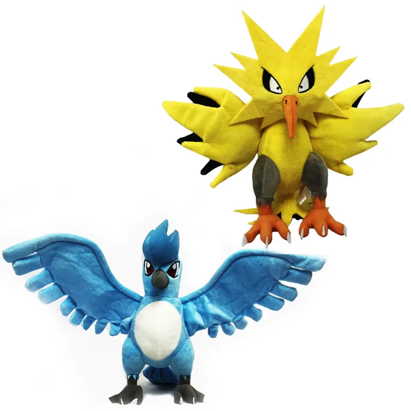 2 стиля 22-28 см Articuno Zapdos мягкая плюшевая игрушка pp чучело из хлопка мультфильм Peluche куклы подарок для детей Дети - Цвет: Articuno and Zapdos