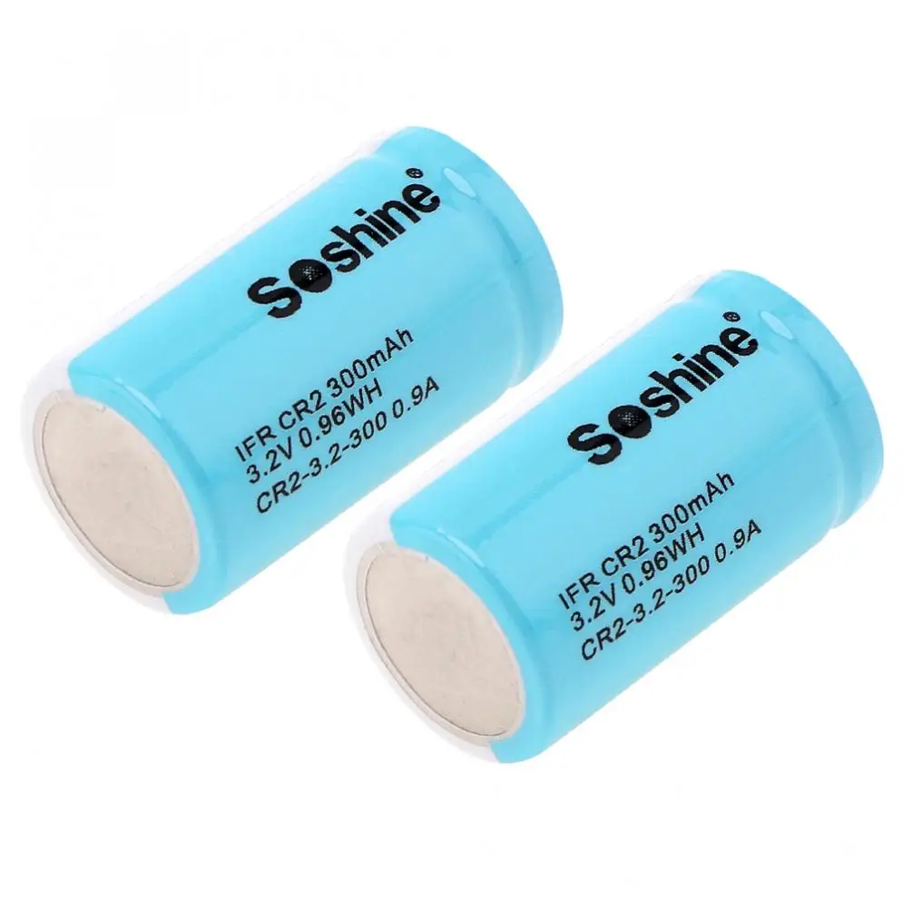 4 шт./лот Soshine IFR CR2 3,2 V 300mAh LiFePO4 аккумуляторная батарея+ батарейный блок для фонарика/фары/камеры