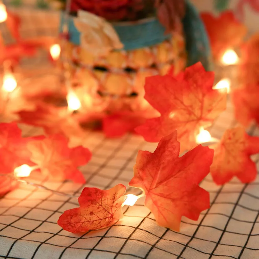 10 светодио дный светодиодные украшения огни Строка кленовые листья Фея лампы спальня Свадебная вечеринка CLH @ 8