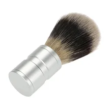 Горячая Распродажа, 1 шт., Мужская щетка для бритья волос, нержавеющая металлическая ручка, мягкие синтетические волосы из нейлона, Парикмахерская щетка, удобный инструмент для бритья