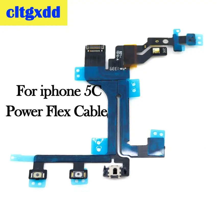 Cltgxdd для iPhone 4, 4S, 5, 5S, 5C, 6, 6S Plus кнопка регулировки громкости источник энергии переключатель на кнопку выключения ключ гибкий кабель, сменные детали - Цвет: For iphone 5C
