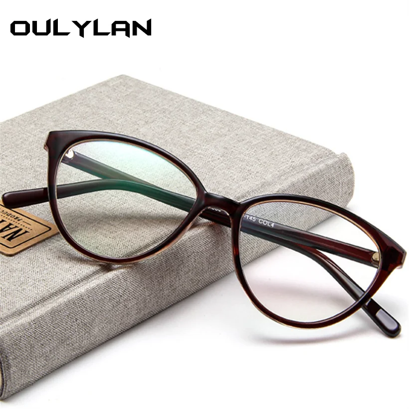 

Oulylan Cat Eye Retro Optical Glasses Frames 2019 Transparent Glasses Women Frame Ultra Light Frame Clear Lens men Eyeglasses