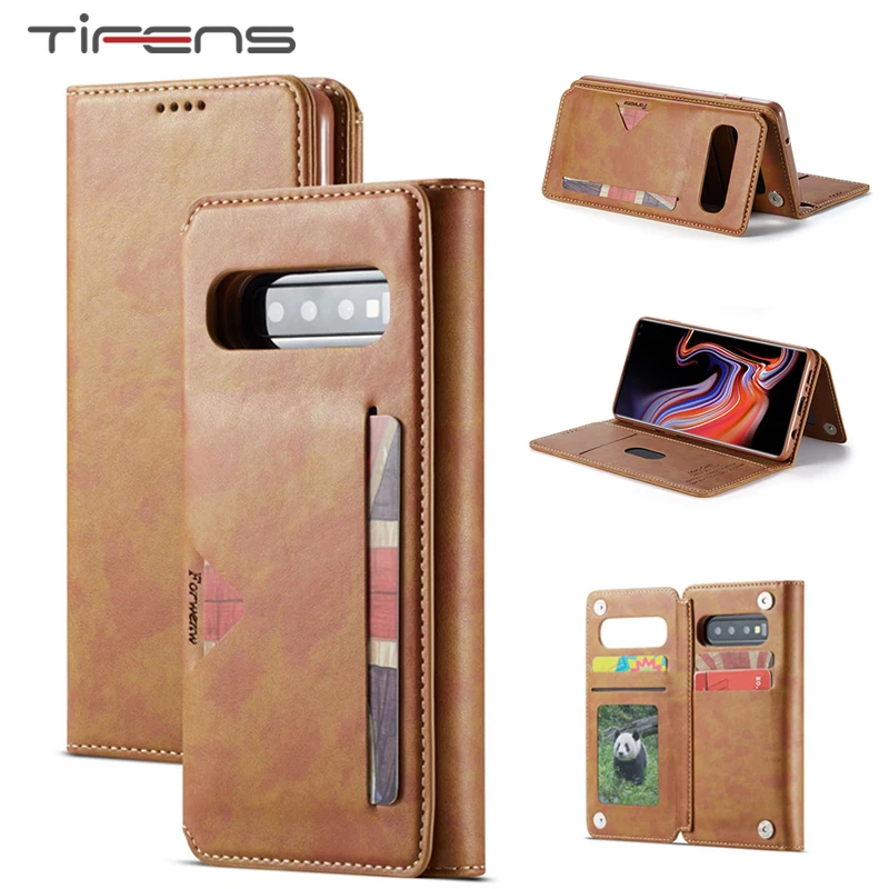

Leather Flip Phone Case For Samsung Galaxy S10 Plus S10E Magnetic Mulit Card Slots Holder Cover For Galaxy S9 Plus Coque Capinha