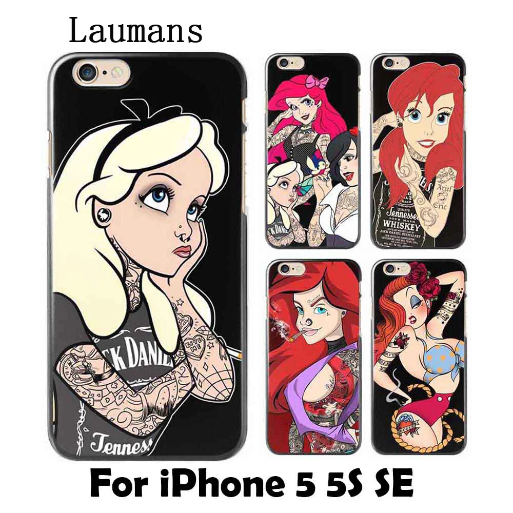 Мягкие силиконовые ТПУ для coque iPhone SE чехол 5 5S панк с принцессой Новые поступления