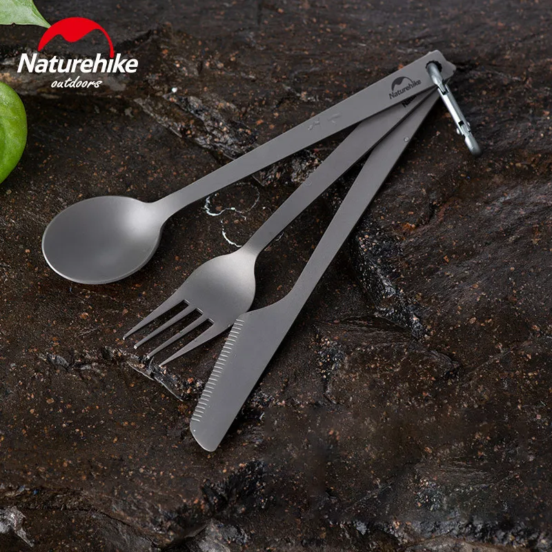 Naturehike походная Титановая посуда портативная легкий нож вилка ложка для улицы