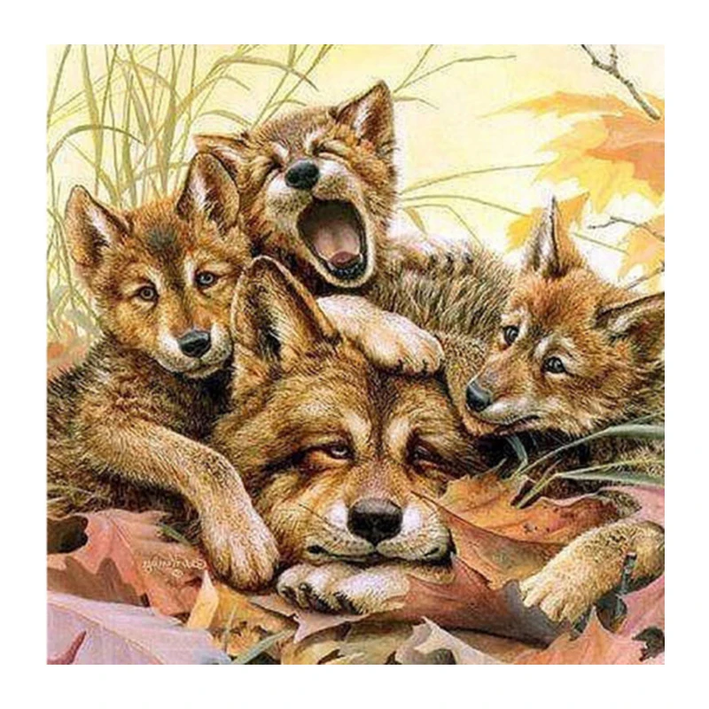 Diamond Painting Fox Animals Square Diamond Embroidery Drill Diamond Mosaic Pasted Cross Stitch Art Crafts Needlework Picture DCC