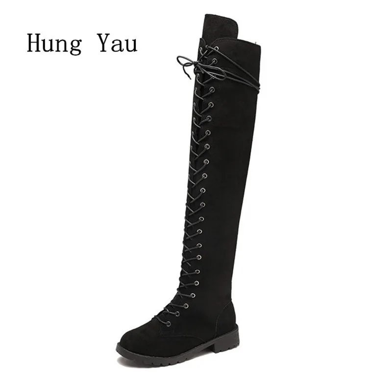 bota over the knee plataforma