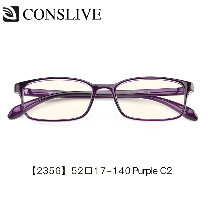 TR90, Женские оправы для очков, светильник, астигматизм, близорукость, очки для коррекции зрения, диоптрические очки 2356 - Цвет оправы: C2 Purple Frame ONLY