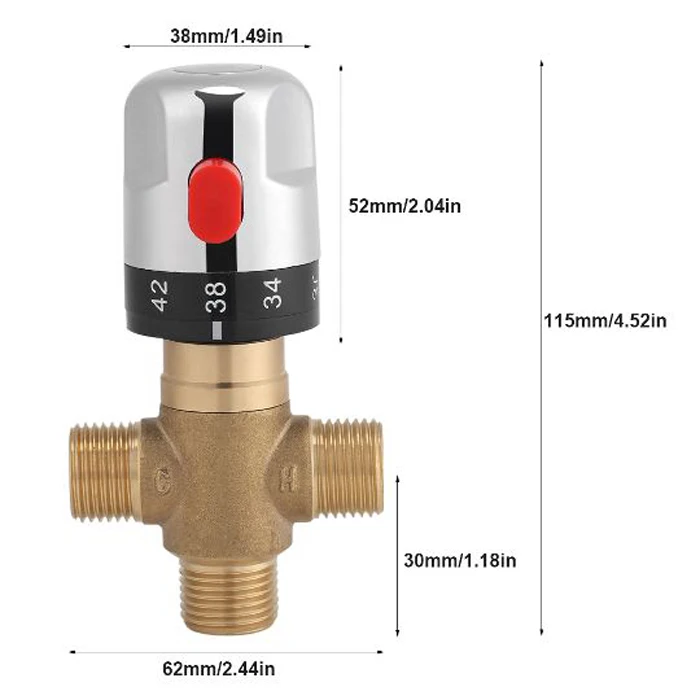 G1/2 термостатический смесительный клапан из латуни смеситель для ванной комнаты контроль температуры термостатический клапан кран аксессуар