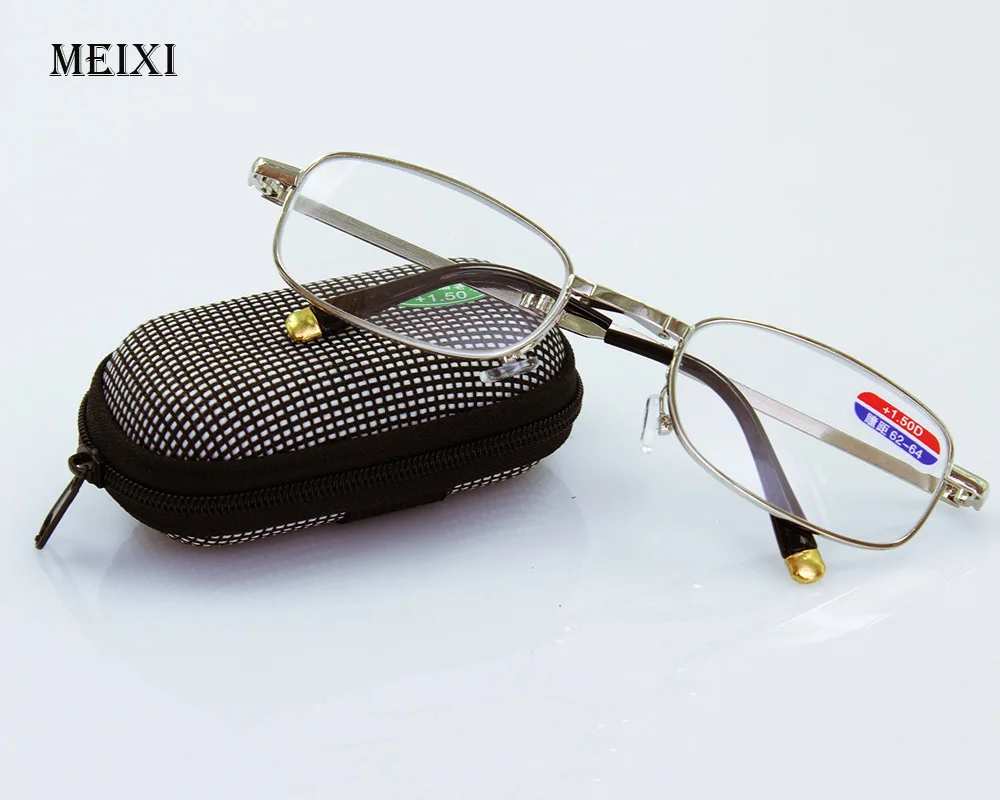 

Foldable Clear Men Women Reading Glasses zipper Case with Belt Clip Presbyopic Unisex Eyewear +1.0+1.5+2.0+2.5+3.0+3.5 +4.0