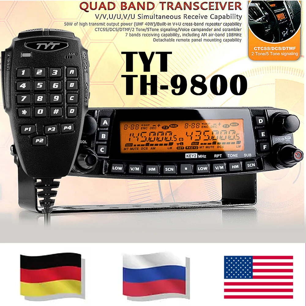TYT TH-9800 Pro 50W 809CH Quad Band Repeater Car Truck Ham Radio Transceiver  TYT TH-9800 Pro 50W 809CH Quad Band Repeater Car Truck Ham Radio Transceiver