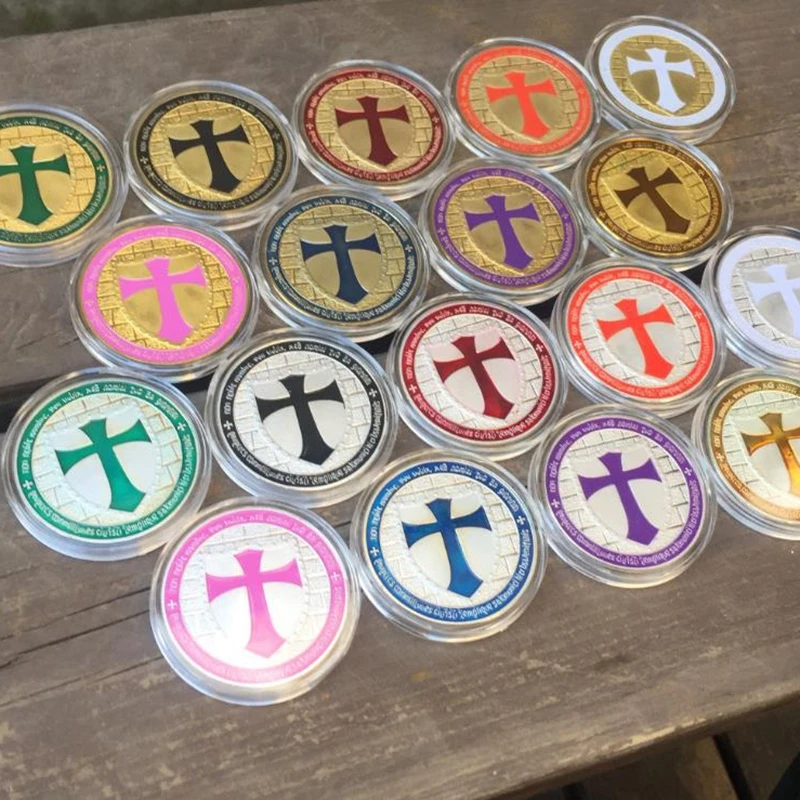 

18 Pcs/Set Knights Templar Coin Crusaders Sliver Medal Coin Gold Coins Souvenir Medals Crafts Coins
