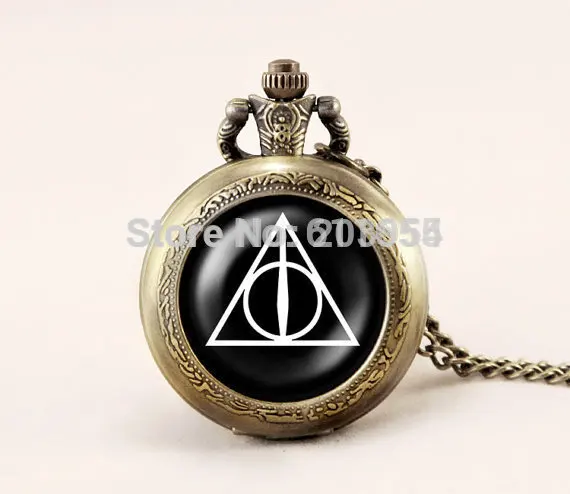 Карманные часы 12 шт./лот фильм кулон ожерелье ювелирные изделия Hogwarts Deathly Hallows
