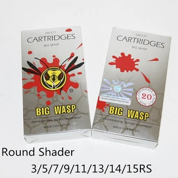 

BIGWASP Professional Grey Disposable Tattoo Needle Cartridge Round Shader 3/5/7/9/11/13/14/15RS Wholesale Supply 20pcs/box
