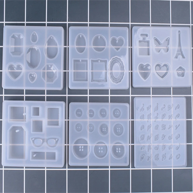 

2018 New 1PCS Charms Pendant Craft DIY Transparent UV Resin Liquid Silicone Combination Molds for DIY Making Finding Accessories