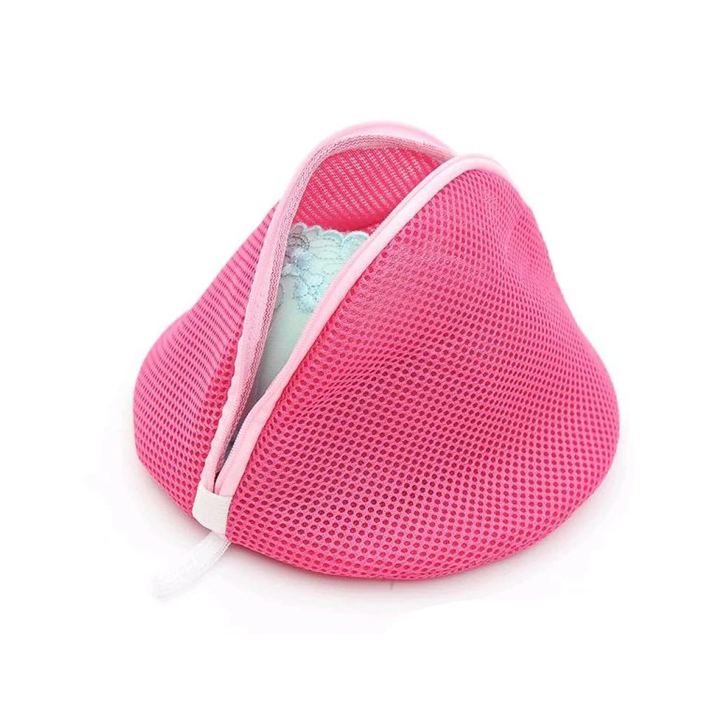 

HGHO-Good Thickened double Layer Zippered Mesh Laundry Bag Clothes Protector Washing Bra Lingerie Wash Bags -Pink