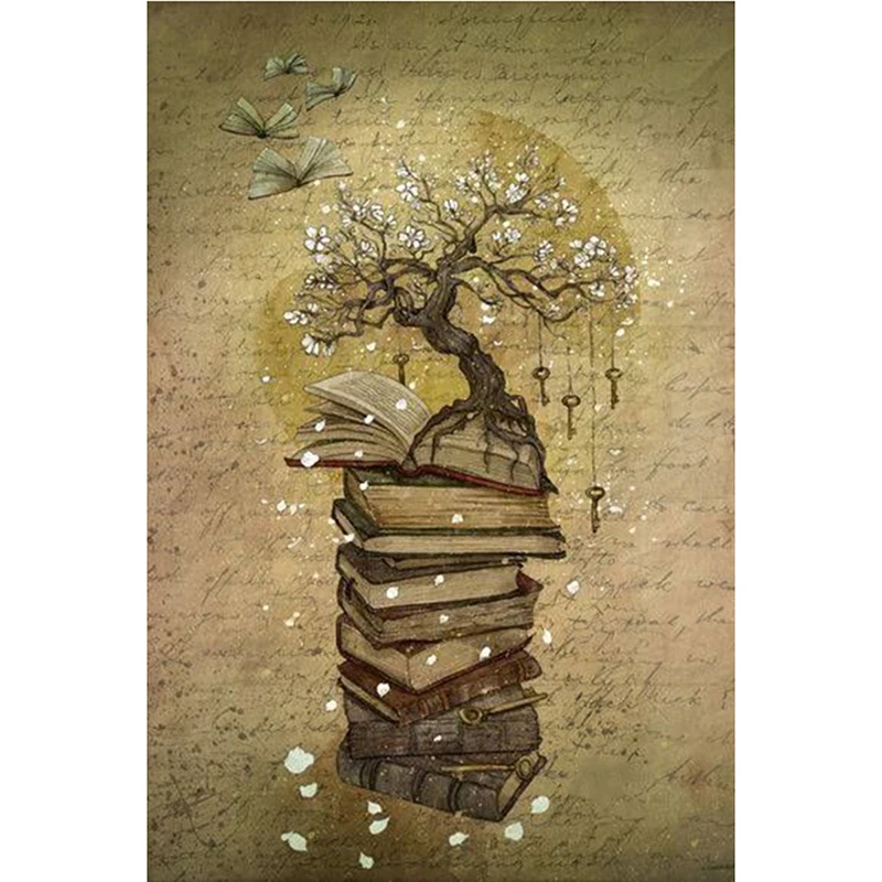 5d diy Полная квадратная дрель алмазная живопись книга-Вышивка Дерево Алмазная