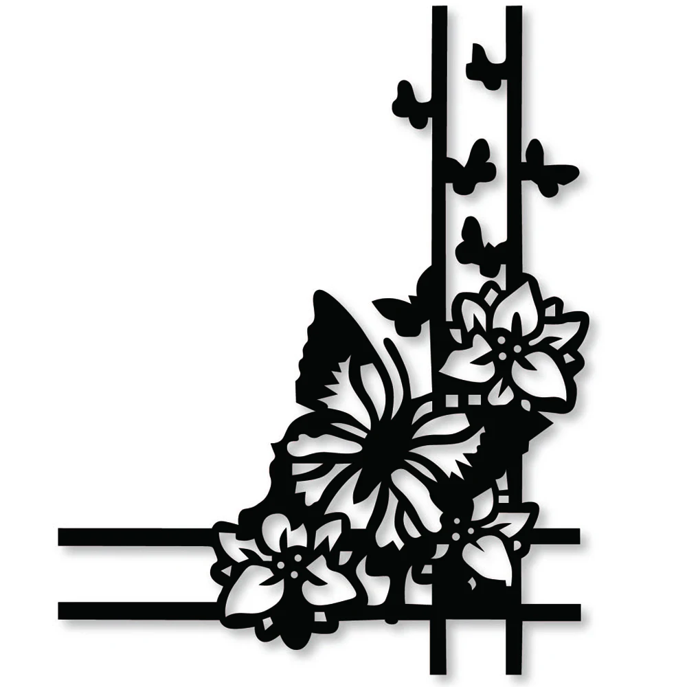 

Scrapbooking Dies Metal Butterfly Flower Corner Cutting Dies Craft Embossing Stamps Stencils Paper Card Making Template DIY