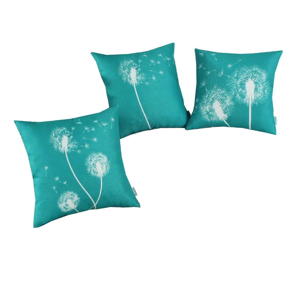 

Square CaliTime Pillows Shell Cushion Cover Home Sofa Decor 18"X18"(45cmX45cm) Teal Ground Single Dandelion Print