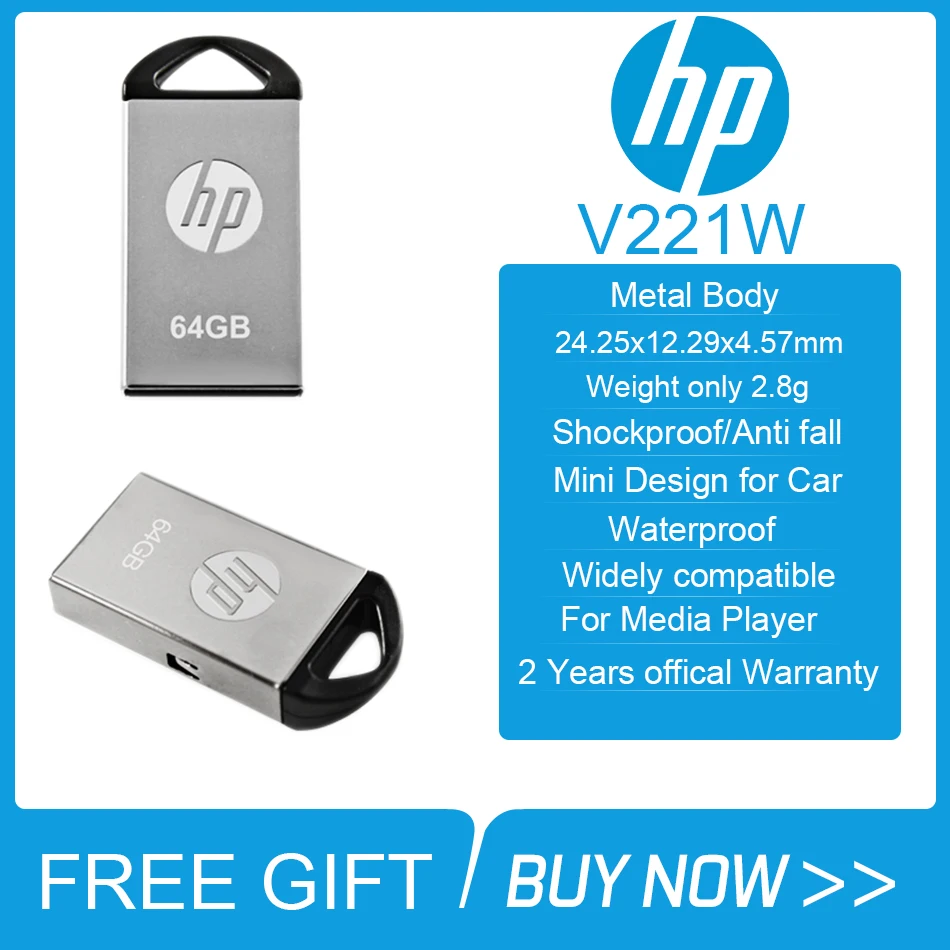 Hp Dual use USB флеш-накопитель 16 Гб/32 ГБ/64 ГБ флеш-накопитель Флешка водонепроницаемый флеш-накопитель карта памяти USB диск мини металлический пылезащитный