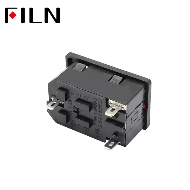 IEC320 C8 Power Inlet Socket With ON/OFF Rocker Switch & Red LED Indicator Light