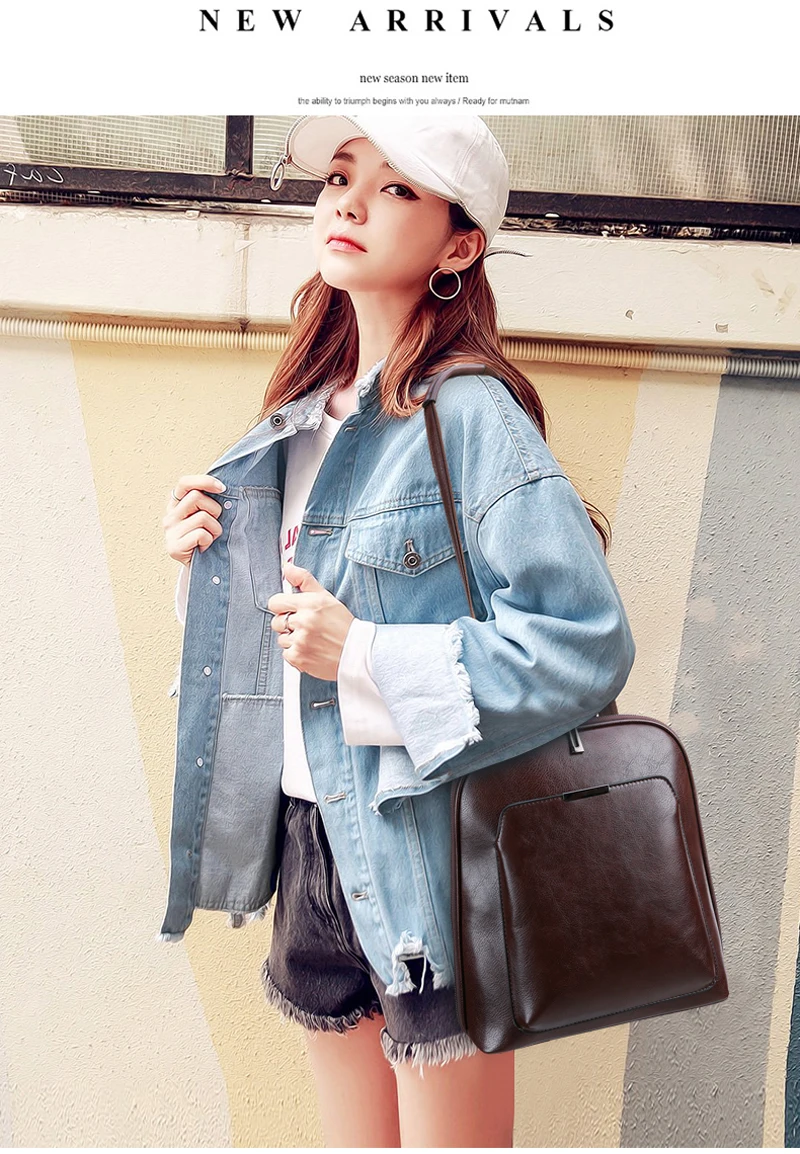 Vintage Backpack Female Brand Leather Women's backpack Large Capacity School Bag for Girls Leisure Shoulder Bags for Women