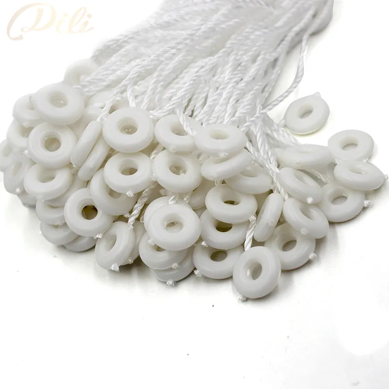 100pcs white hang tag string in apparel 7'' quanlity hang tag string cord for garment price seal