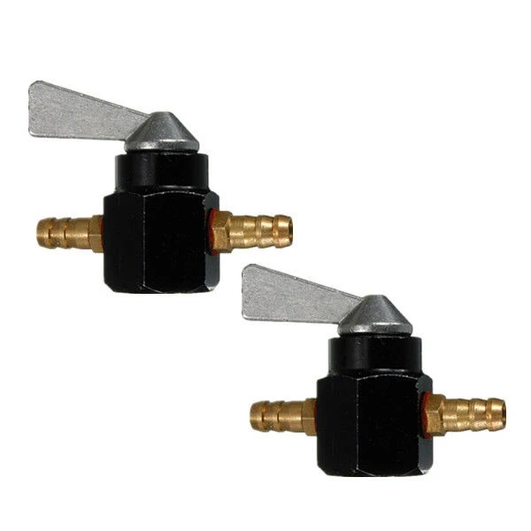 2 x Universal Motorcycle ATV in line 6mm on off petrol fuel tap Shut