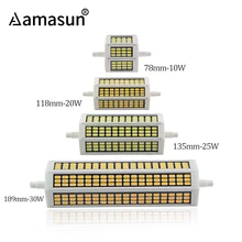 10W 20W 25W 30W R7S светодиодный светильник 78 мм, 118 мм, 135 мм, 189 мм 220V SMD5730 светодиодный лампы светильник r7s J118 J78 трубки заменить галогенные потолочные светильник