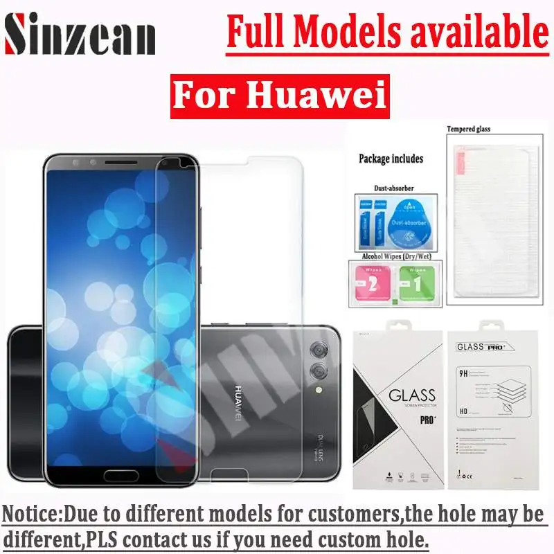 Sinzean 200 шт. для P8 lite/P9 lite 2017/Mate 9 LITE/Y5/Y6/Y7/Y8/Y9 2019/Honor 10/8C 2.5D прозрачное закаленное стекло