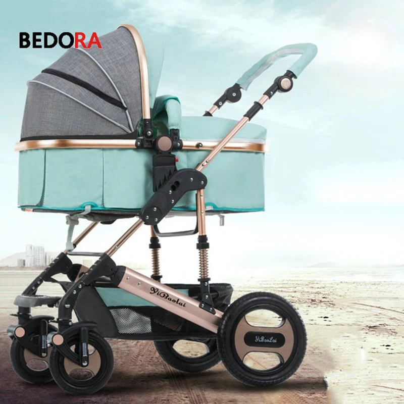 

Bedora baby stroller high landscape can sit and lie down folding winter and summer seasons baby cart children's trolley