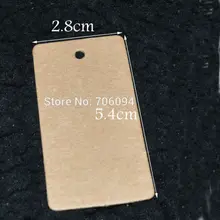 1000 шт., 2.8*5.4 см коричневый прямоугольник Крафт Бланк бирка подарок тег, одежды подарочная упаковка бирка логотип тег нуждаются в дополнительной стоимости