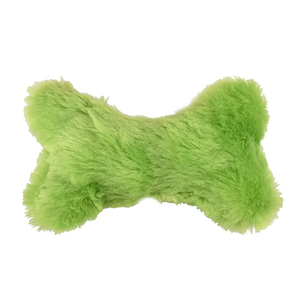 solid color pet toy dog plush bone hair sound toy bite molar pillow cute jouet en peluche pour animaux#A