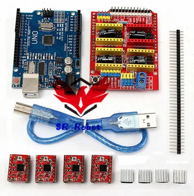 

3d Printer Kit For Arduino With UNO R3 Board + CNC Shield V3 + 4PCS A4988 + 4PCS Heatsink 3 D Printer Accessory Part DIY