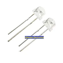 200 шт. F5 5 мм соломенная шляпа Светодиодный прозрачный Светильник Цвет красный, желтый синий белый изумрудно-светоизлучающий диод короткая нога clear