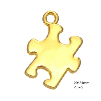 

50PCS Handmade DIY Jewelry Accessories Profession Autism Puzzle Zinc Alloy Antique Silver Plated For Bracelet Pendant Jewelry