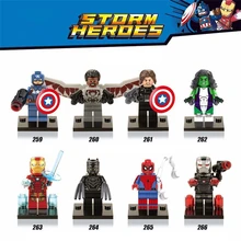 

Hot Sale New 8 Style Super Hero Model Building Blocks Toys DIY Compatible LegoINGlys Action Figure Model Toys for Children
