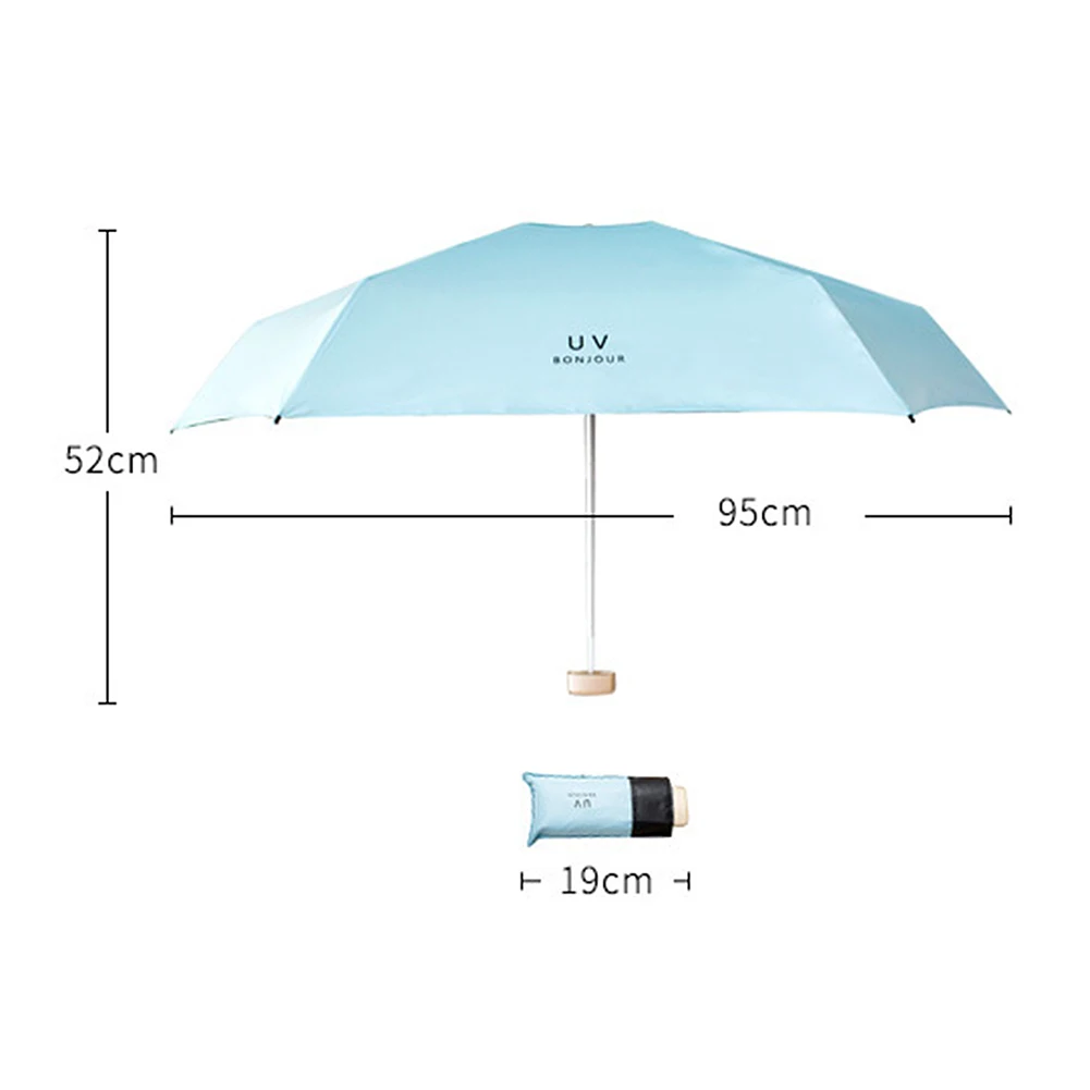 Мини Защита от солнца и зонтик с защитой от ультрафиолета анти-УФ карманный зонтик защита от дождя и ветра 5 складной солнцезащитный зонтик