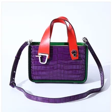 Сумка-тоут из кожи аллигатора среднего размера, сумки через плечо из натуральной кожи