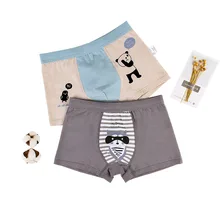 Детское нижнее белье, хлопковое нижнее белье для мальчиков, маленькие и средние детские трусы-боксеры для мальчиков, детские шорты, 2 предмета