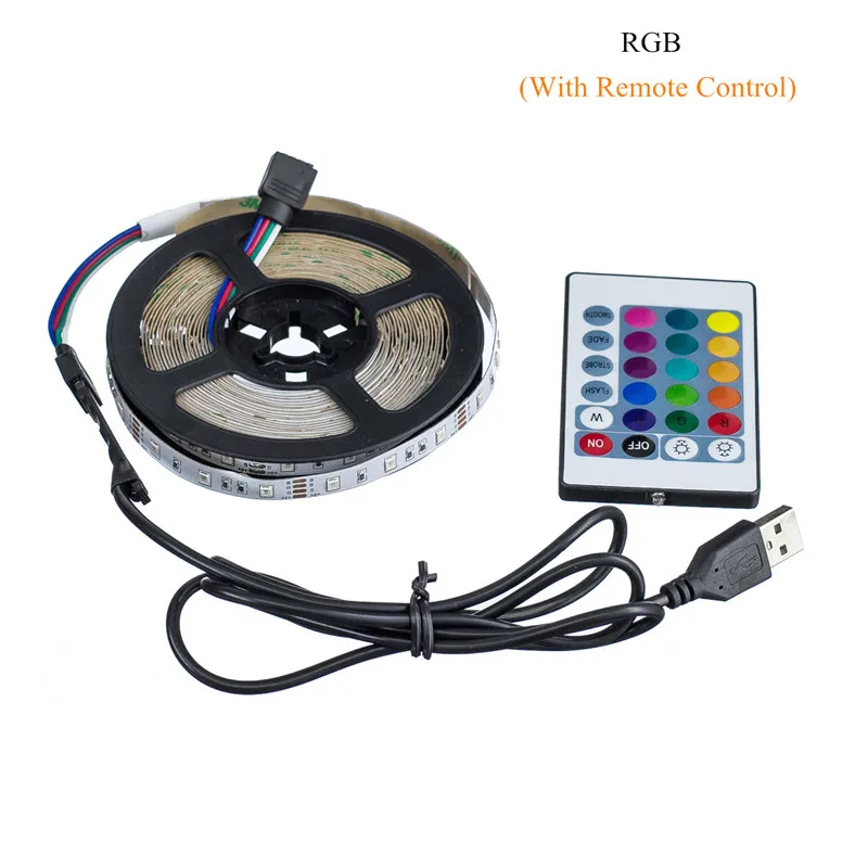 rgb Светодиодная лента светильник USB 2835SMD DC5V гибкий светодиодный светильник лента RGB 0,5 м 1 м 2 м 3 м 4 м 5 м ТВ Настольный экран задний светильник Диодная лента - Испускаемый цвет: rgb