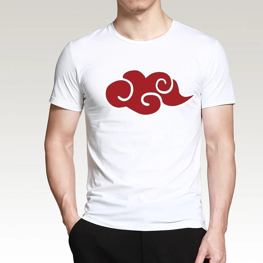 Naruto Akatsuki Red Cloud Cartoon Men T Shirts 2017 Japanese Anime T