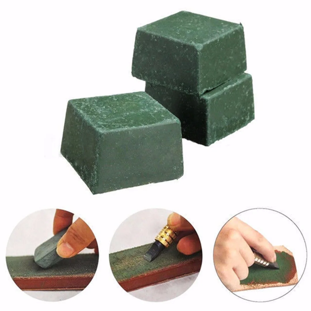 DIY Handmade Leather Sharpening Knife Green Sharpening Cream Wax Blade Grinding Strop Leathercraft Tools