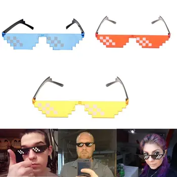 

Colorful Mosaic Sunglasses Toy Thug Life Glasses Deal With It Glasses Pixel Women Men Funny toy Black Mosaic