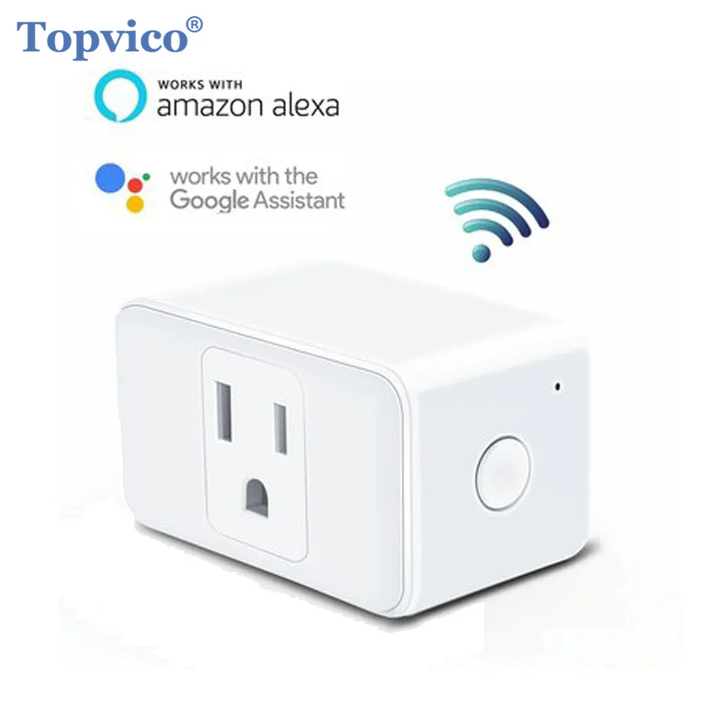 Topvico WI-FI переключатель Smart розетка Мощность таймер США 100-250 В работы Google дома Amazon Alexa эхо смарт- дом домашней автоматизации