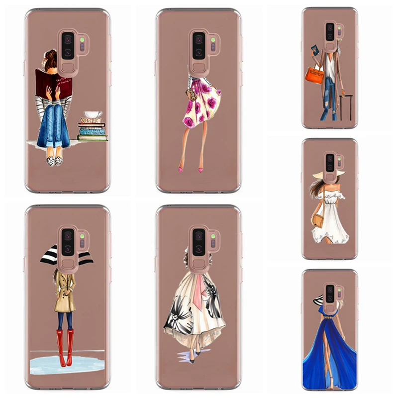 For Samsung Galaxy S3 S9 S9Plus S8 Plus S7 edge Note 8 TPU Colorful Soft Women Cute Painted Desig Cover Case Fundas R324 |