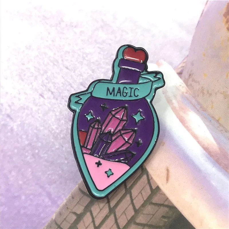 

New fashion bizarre magic bottle badge brooch MAGIC creative change magic jeans pendant personality badge