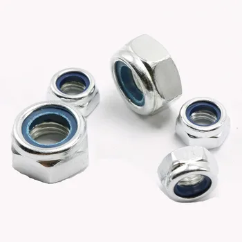 

50Pcs DIN985 M2 M2.5 M3 M4 M5 M6 M8 Galvanized Carbon Steel Self-locking Nut Lock Nut Locknut Slip Nylon Hex Nut